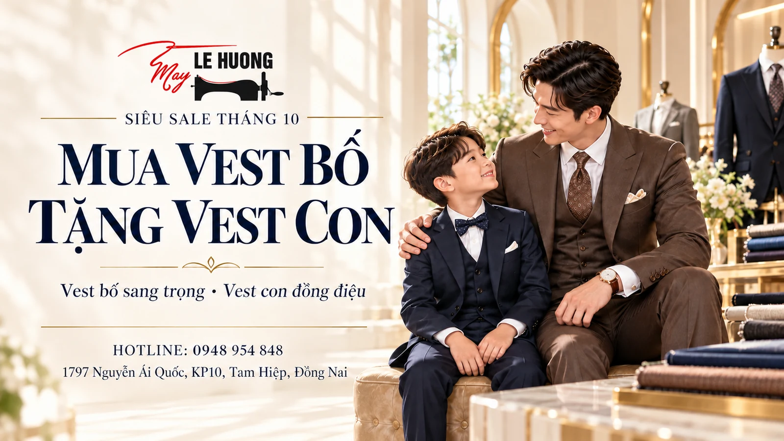 Siêu sale tháng 10 - Mua vest bố tặng vest con