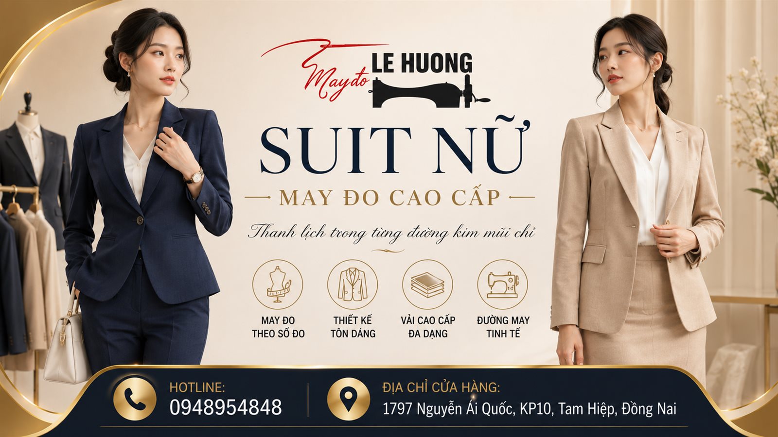 Suit nữ may đo cao cấp Lê Hương