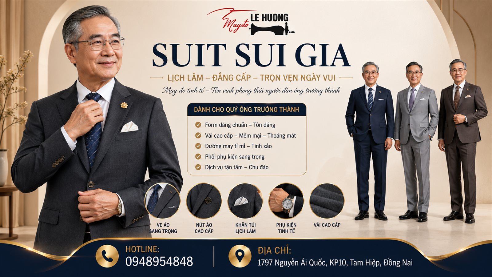 Suit sui gia may đo cao cấp Lê Hương